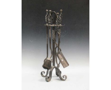 A blacksmith made set of fireside tools