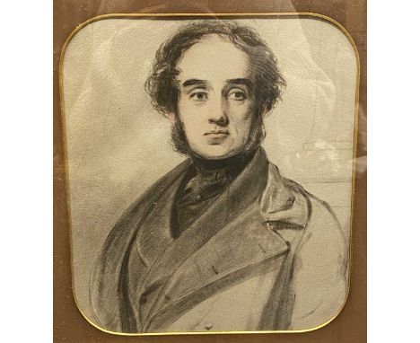 Manner of Peter de Wint, Portrait of a man, said to be Lord William Graham (1807-1878), pastel, 29 x 25 cm 