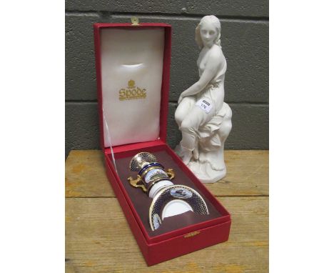 A Minton Parian figure of a Classical female together with a Spode SS Great Britain commemorative cup and saucer