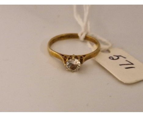 A Solitaire Diamond Ring 9Ct, Size M