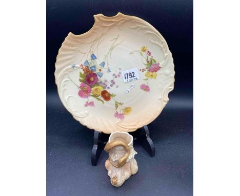 Royal Worcester Vase With Snake And A Plate 