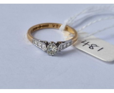 A Solitaire Diamond Ring 18Ct Gold Size L 2.5 Gms