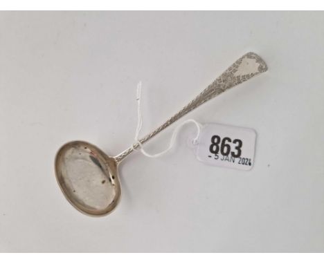 A Victorian Ladle Engraved With Bright Cut Decoration, London 1893