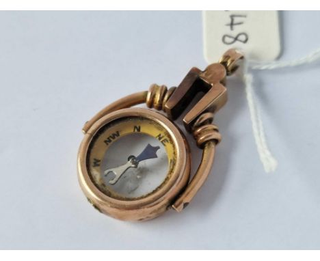 A Antique Compass Fob 9Ct 9.8 Gms