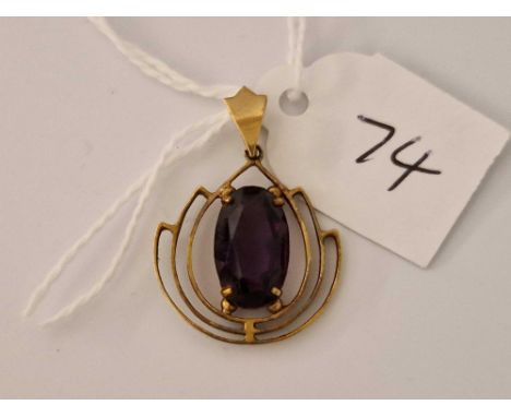 A Vintage Amethyst Pendant 9Ct