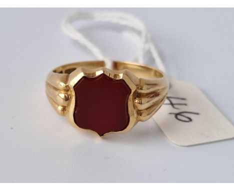A Gents Antique Signet Ring With Carnelian 18Ct Gold Size X 8.2 Gms