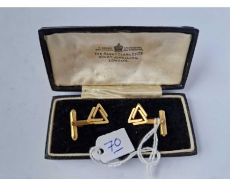Good Pair Of Vintage 14Ct Cufflinks The Lever Backs Gold Filled In Fitted Vintage Box 5G