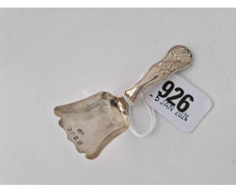 A Victorian Caddy Spoon With Shovel Shaped Bowl And Decorative Handle, Birmingham 1856 By Td