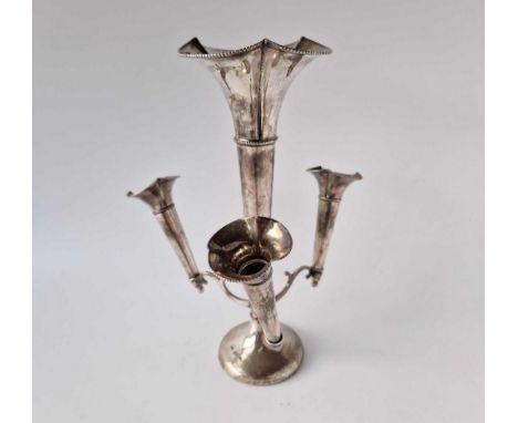 Epergne Flower Centre With Three Vases . 10 In High. Birmingham 1924