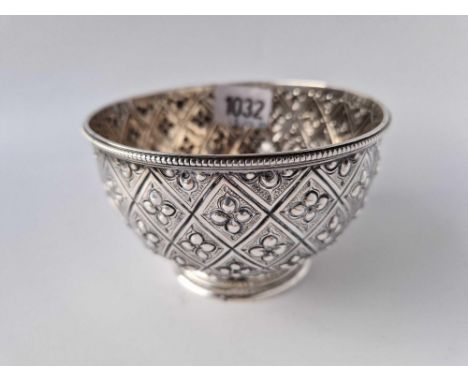 Victorian Bowl With Chased Decoration . 4.75 In Wide. Sheffield 1865 By R M &amp; E H 178 Gm