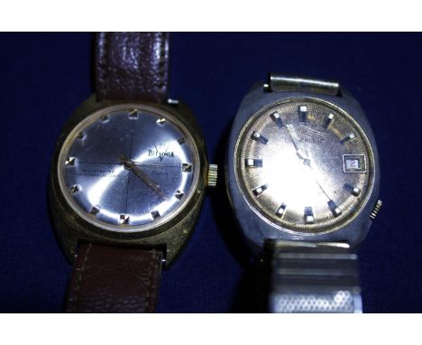Two vintage men's watches (ticking when wound) 