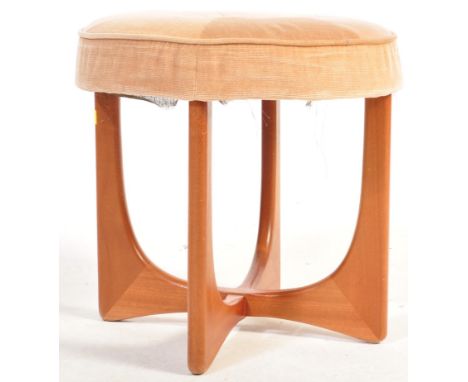 Victor B. Wilkins - G-Plan - Fresco - A 1960's retro vintage dressing table / vanity stool comprising of a teak wood cross se