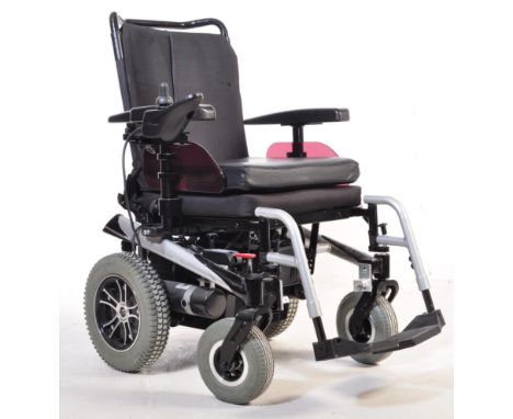 A Volt Power Chair mobility scooter having a fully adjustable backrest, armrest and seat. The mobility scooter has a joystick