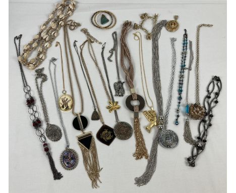 A collection of vintage and modern costume jewellery. To include statement necklaces, bangles and bracelets. 