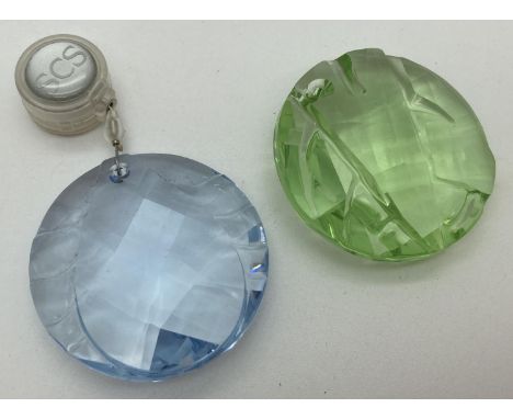 2 Swarovski Crystal Society pieces 2008 "Green Bamboo" light catcher without box and no hanging string. Together with a 2009 