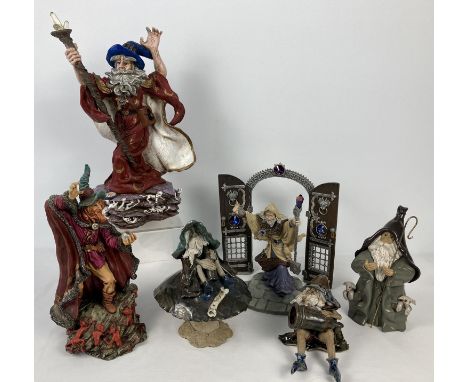 A collection of large resin and ceramic collectable wizard figurines. To include: Limited Edition Spellbound figurine of "Men