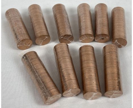 10 original 1971 half penny bank rolls, sealed &amp; unopened. Each containing 50 uncirculated ½p coins. 