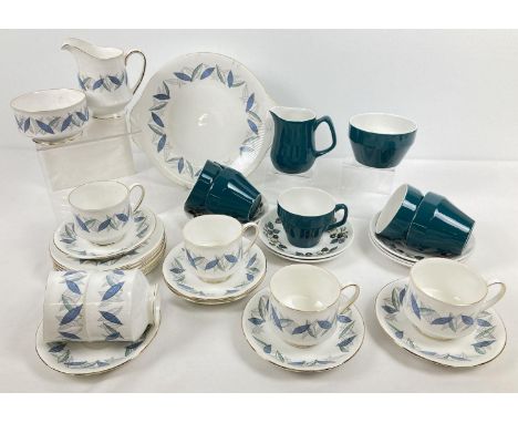 2 mid century ceramic tea sets. A 6 setting Royal Standard set in "Trend" pattern. Comprising: 6 cups &amp; saucers, 6 cake p