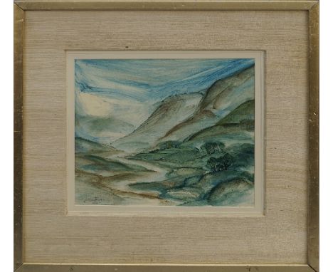 Allen Freer, British b.1926- "Head Of Ullswater"; watercolour and gum, signed in pencil, 21.5x24.5cm (may be subject to Droit