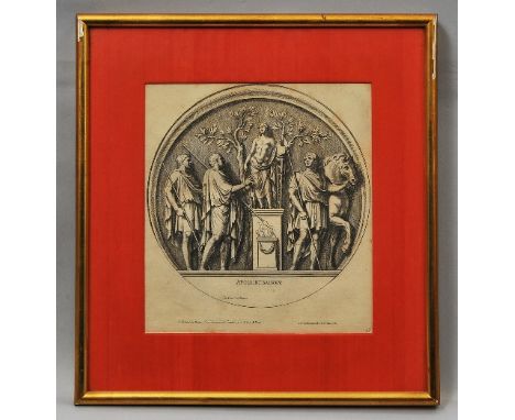 Pietro Santi Bartoli, Italian 1635-1700- "Apollini Sacrum" circa 1690; copper engraving, 28x25.5cm: together with three other