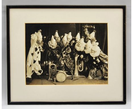 Daguerre Studio, Chicago, act. c.1910-1930- Clowns with musical instruments; silver gelatin print, signed and inscribed withi