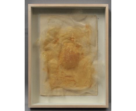Katherine Dowson, British b.1962- Untitled; mixed media- latex and fibrous material, on paper, signed and dated 95 in pencil,
