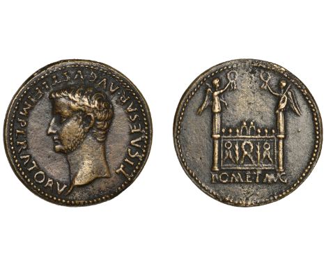 Reproductions of Ancient Coins, Tiberius, a cast Æ ‘Sestertius’, after Giovanni Cavino (1500-1570), bearded bust left, rev. a