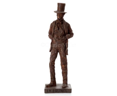 A TERRACOTTA MODEL OF ISAMBARD KINGDOM BRUNEL, POSSIBLY A MAQUETTE BY JAMES BUTLER FOR THE GARDEN OF HEROES AND VILLAINS, WAR