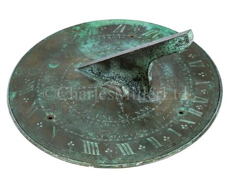 A HORIZONTAL SUNDIAL BY GEORGE ADAMS, LONDON, FOR THE AMERICAN COLONIAL MARKET, CIRCA 1750the 12in. brass plate signed G. ADA