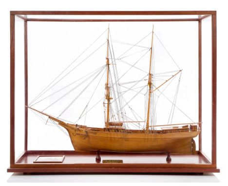 A FINE 1:48 SCALE MODEL OF THE LEON [1880]modelled by D.J. Harris from Underhill plans, with 27in. hull finely planked and pi