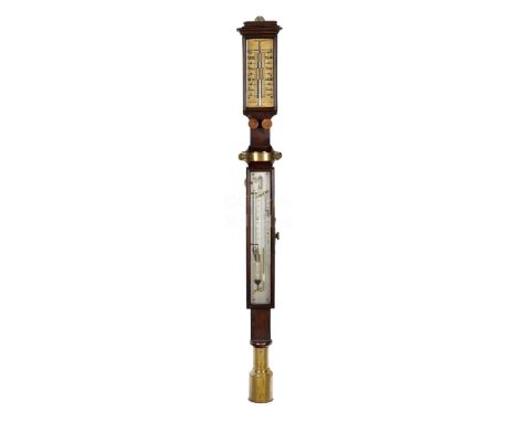 A 19TH CENTURY MARINE 'IMPROVED SYMPIESOMETER' BY WHYTE THOMSON, GLASGOWthe plain case with ivorine barometer plates signed a