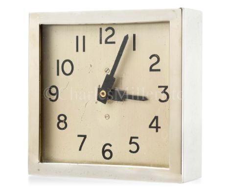 AN ART DECO FIRST-CLASS STATEROOM BULKHEAD SLAVE CLOCK FROM R.M.S. QUEEN MARY, CIRCA 1936the 4¾in. diameter dial with Arabic 