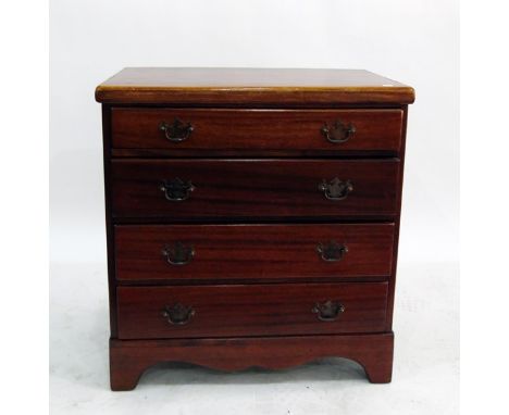 Georgian style mahogany chest of drawers, with four long graduated drawers, brass plate handles, on splayed bracket feet, wid