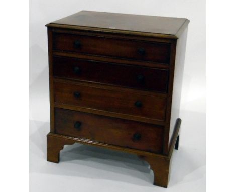 Georgian style mahogany chest of drawers with moulded edged top, four long graduated drawers, on bracket feet, width 63cm 