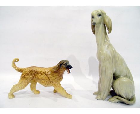 Lladro model of a Afghan hound and a Beswick model of an Afghan hound (2) 