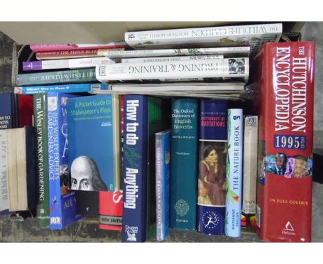 Quantity of hardback books including The Oxford Dictionary of English Proverbs, The Bloomsbury Dictionary of Quotation, Highg
