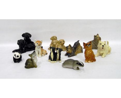 Collection of 11 ceramic model animals to include Beswick, Lomonosov and Heredities, to include panda, cat, kitten, lion cub,