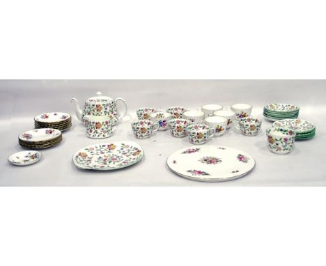 Minton 'Haddon Hall' part tea service, no.B1451 and a Royal Worcester part tea service, floral decorated 