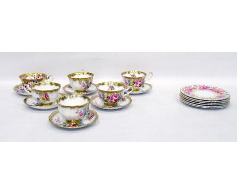 Royal Albert 'Goldcrest Series' part tea service and Royal Albert 'Serena' tea plates