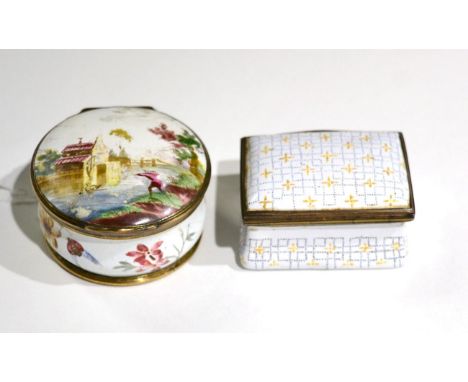 Two enamel patch boxes 