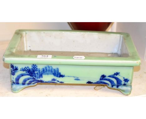 20th century celadon rectangular planter 