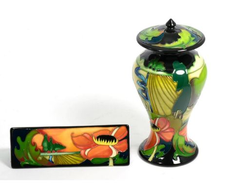 Moorcroft vase and a Moorcroft plaque 