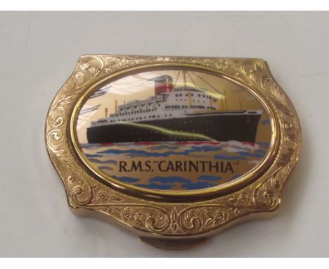 Stratton compact depicting 'RMS Carinthia' with original box 