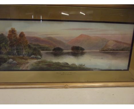 Early 20th century framed watercolour 'Sunset at Ullswater' signed Annie M Parsons 