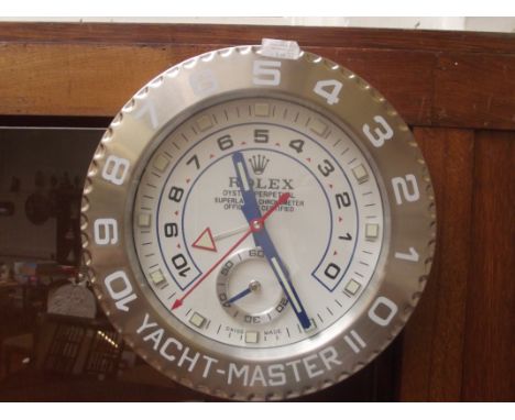 Rolex Oyster Perpetual superlative chronometer, Yachtmater 2. Dealers wall clock with sweeping movement 