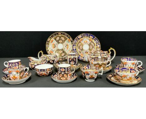 A Royal Crown Derby 2451 pattern bachelor's teapot; others, cream jug, coffee can and saucer, sugar bowl, Tiffany &amp; Co. c