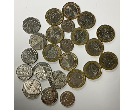 Coins - special edition £2 pieces, Brunel, Charles Dickens; William Shakespeare; Jigsaw Act of Union; First World War; other 