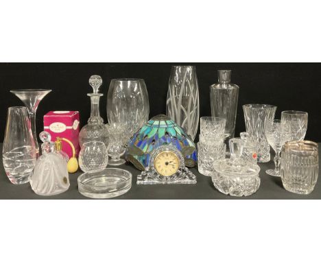 Glassware - a large Stuart Crystal contemporary cut glass ovoid vase, 30.5cm high; another, Royal Doulton, 26cm high; a Nacht