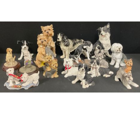 A Country Artists model, Border Collie with Puppy (01666), 24cm high; another, Yorkshire Terrier Pair (01790); others includi