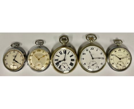 Watches - a Doxa open face pocket watch, white dial, Arabic Numerals, subsidiary seconds, stem wind lever movement, Argentan 